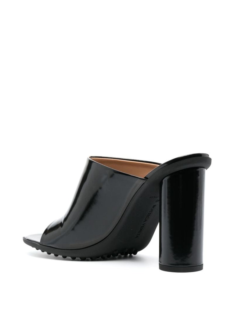 Black Atomic 90 Patent Leather Mules