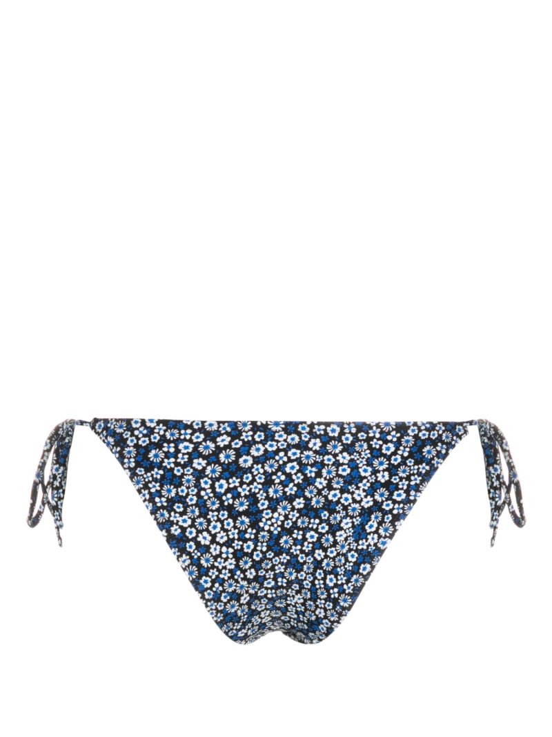 Blue Floral Print Bikini Bottoms