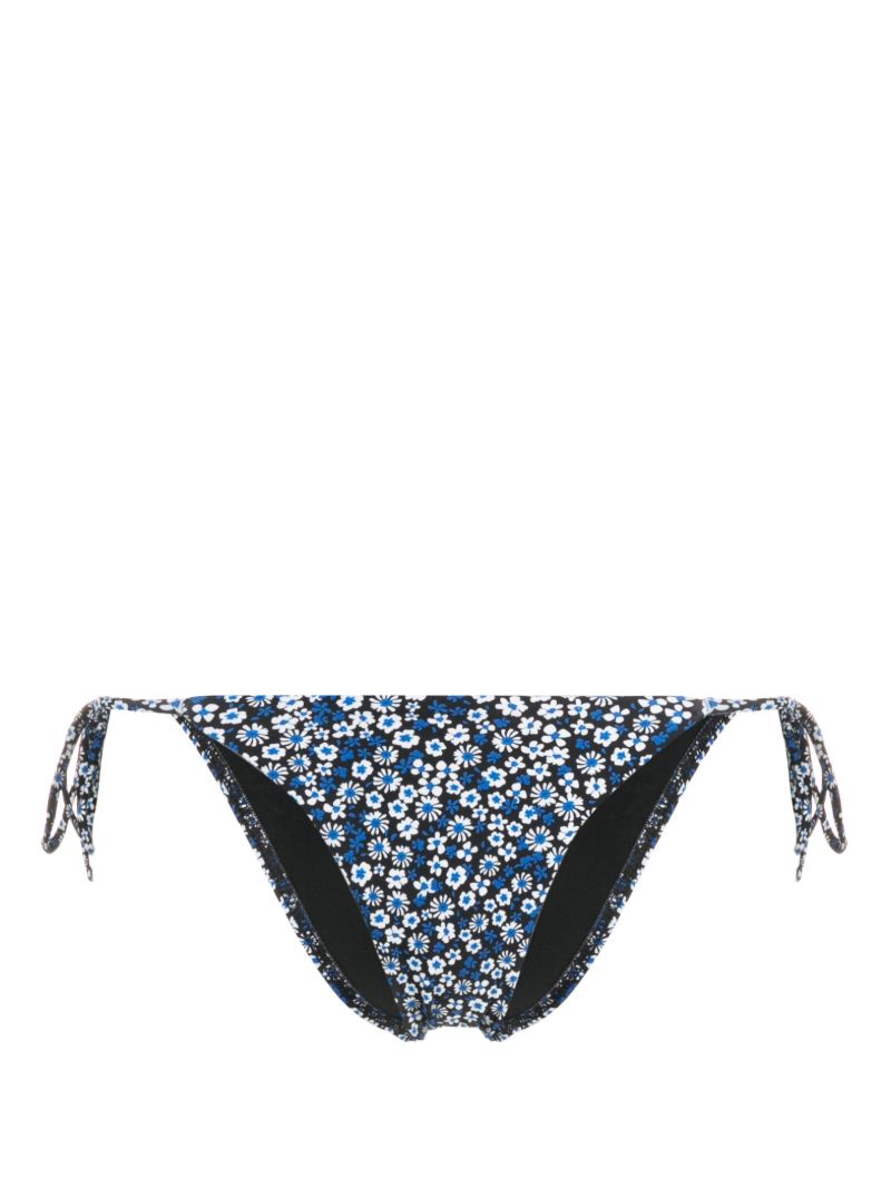 Blue Floral Print Bikini Bottoms