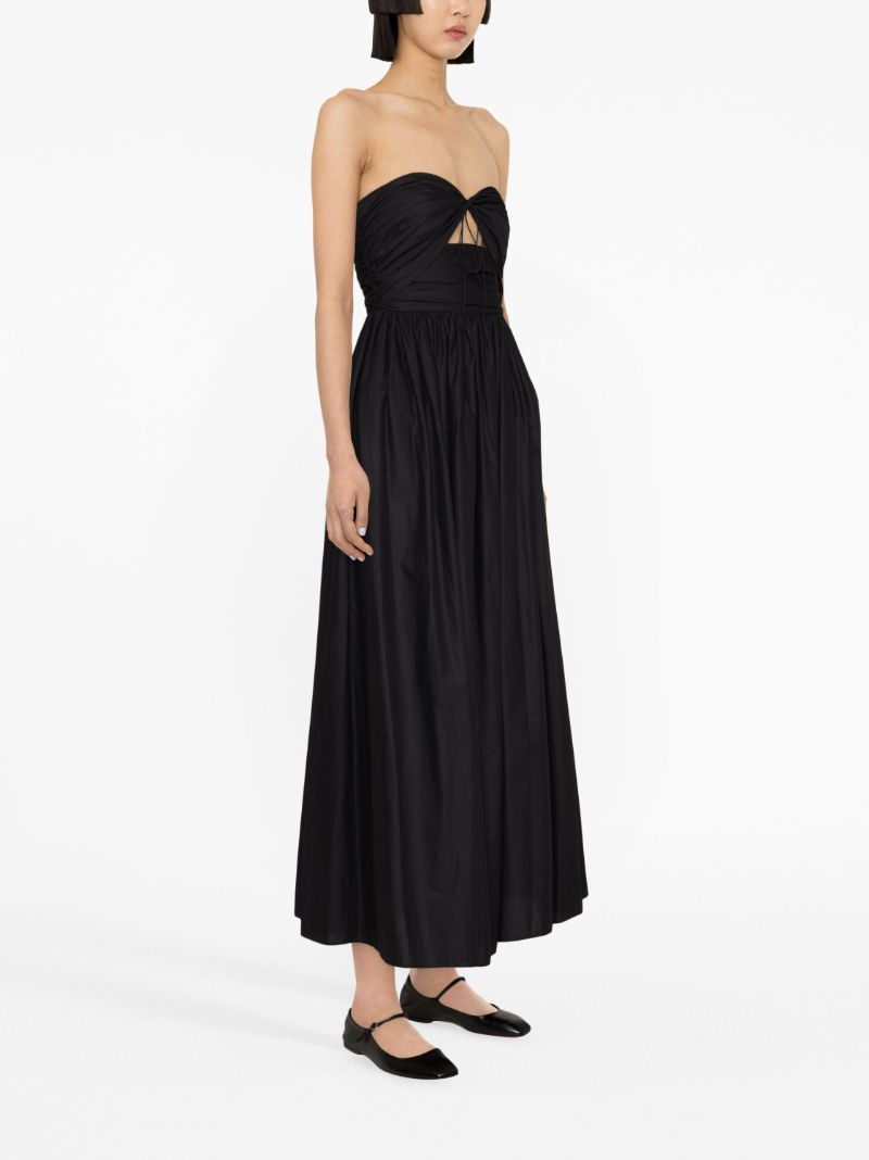 Black Halterneck Cotton Midi Dress