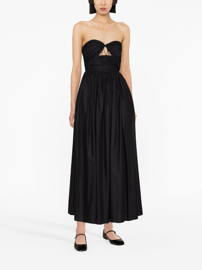 Black Halterneck Cotton Midi Dress