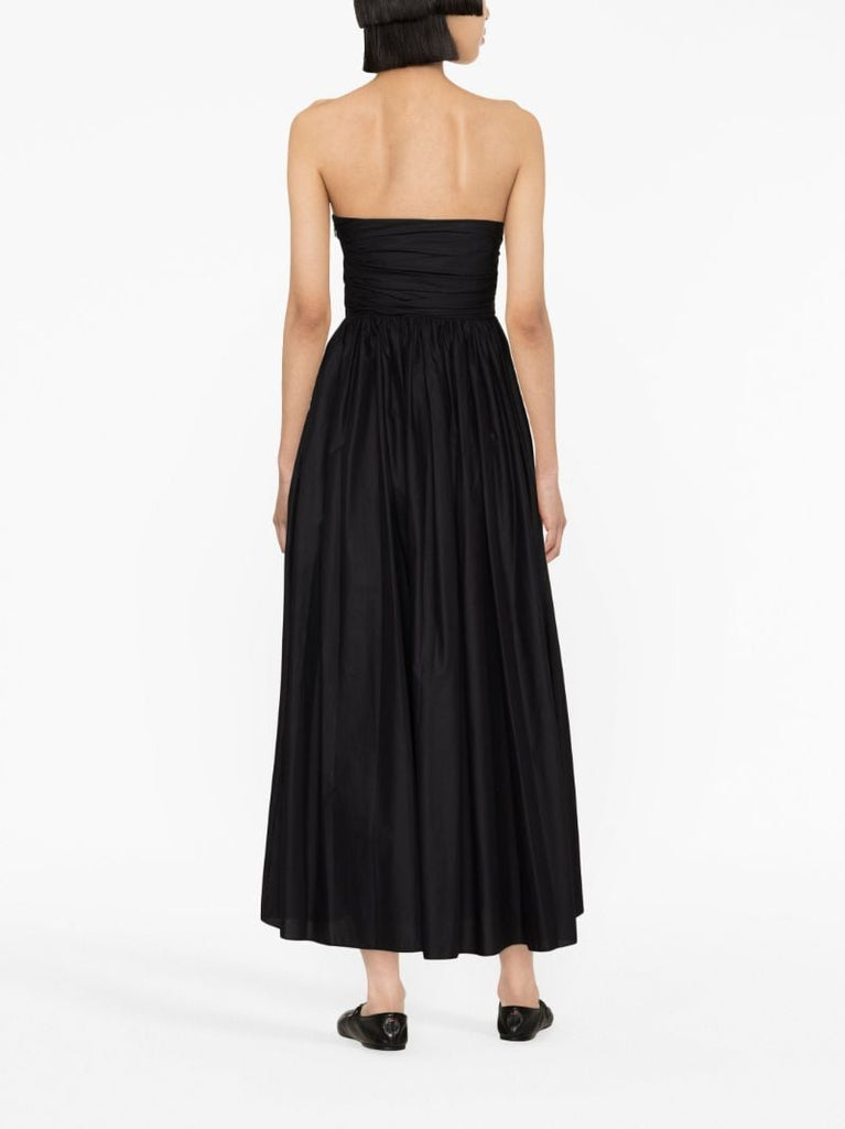 Black Halterneck Cotton Midi Dress