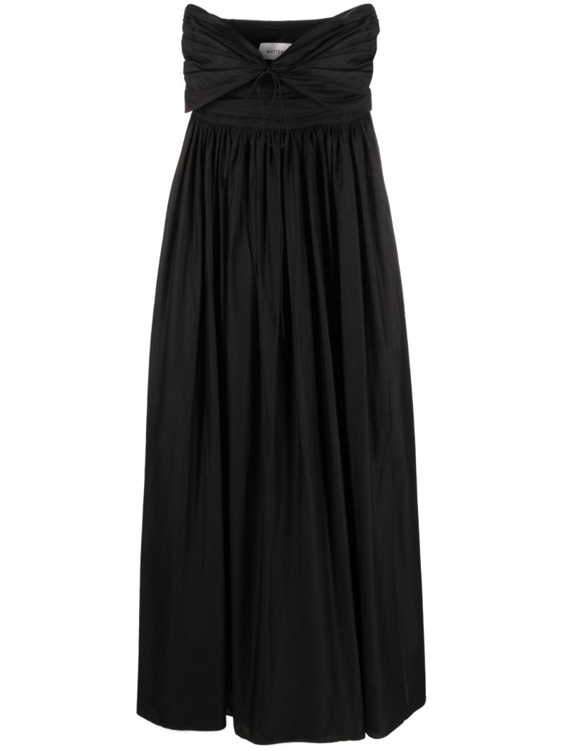 Black Halterneck Cotton Midi Dress