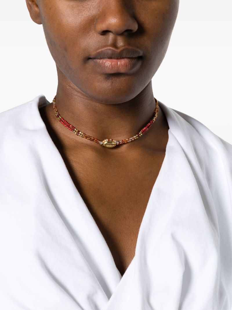 Gold-tone Malebo Beaded Choker