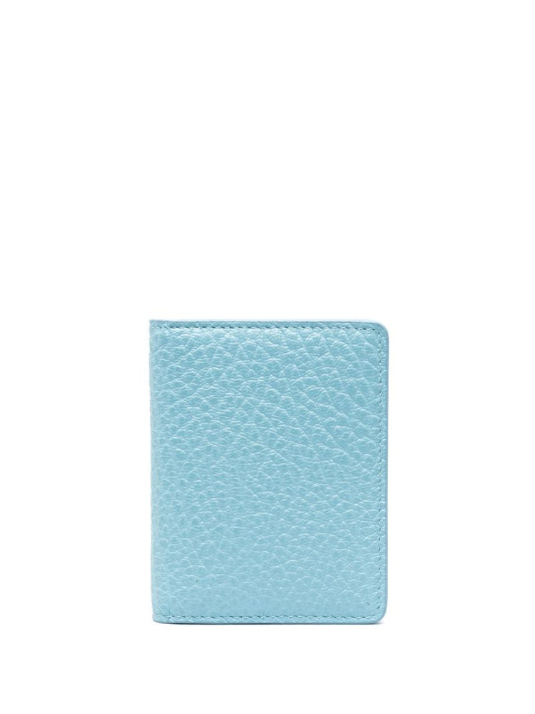 Blue Four-stitch Leather Keyring Card Holder