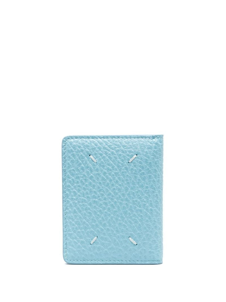 Blue Four-stitch Leather Keyring Card Holder