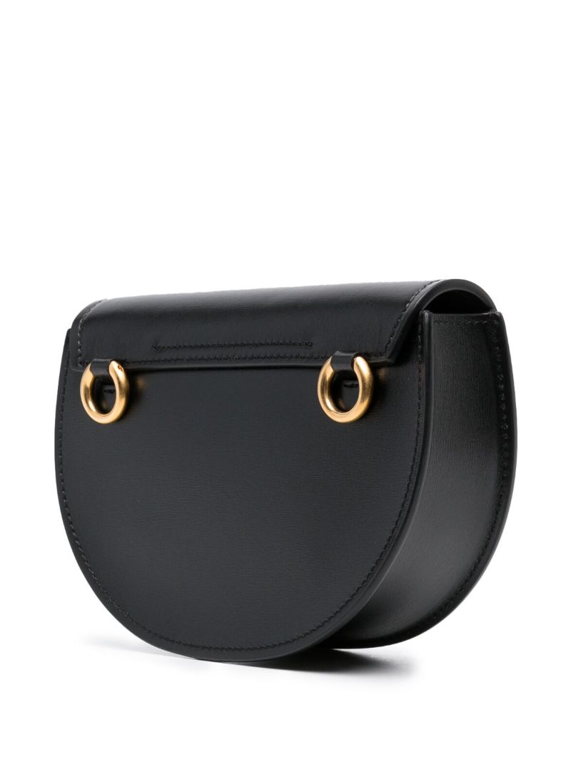Black Logo Plaque Shoulder Bag