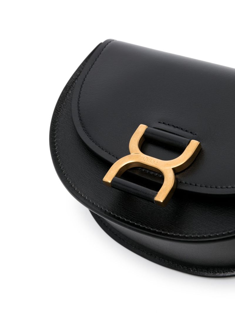 Black Logo Plaque Shoulder Bag