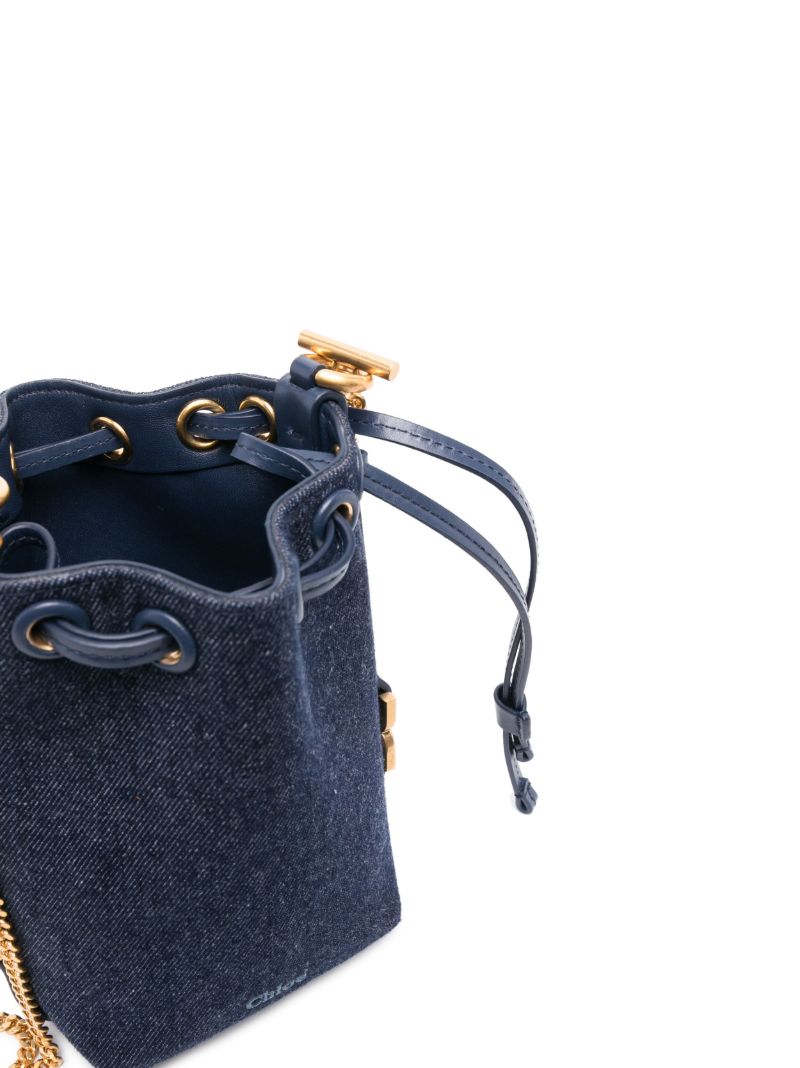 Blue Marcie Mini Denim Bucket Bag