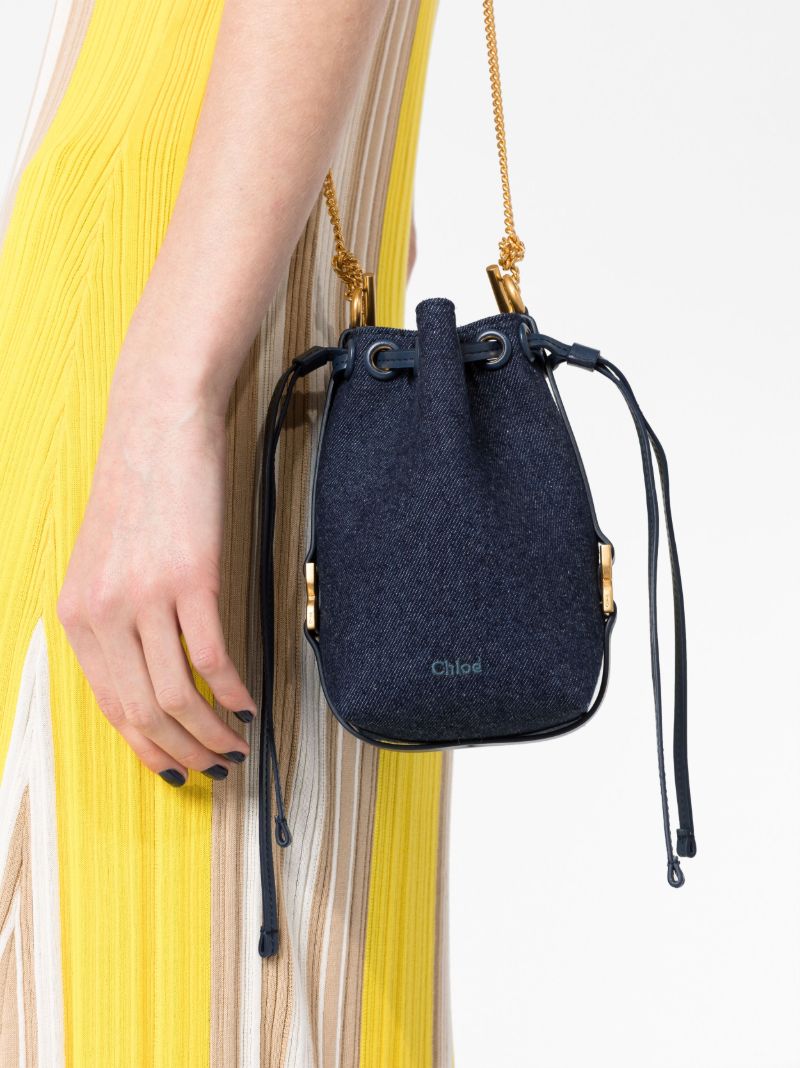 Blue Marcie Mini Denim Bucket Bag