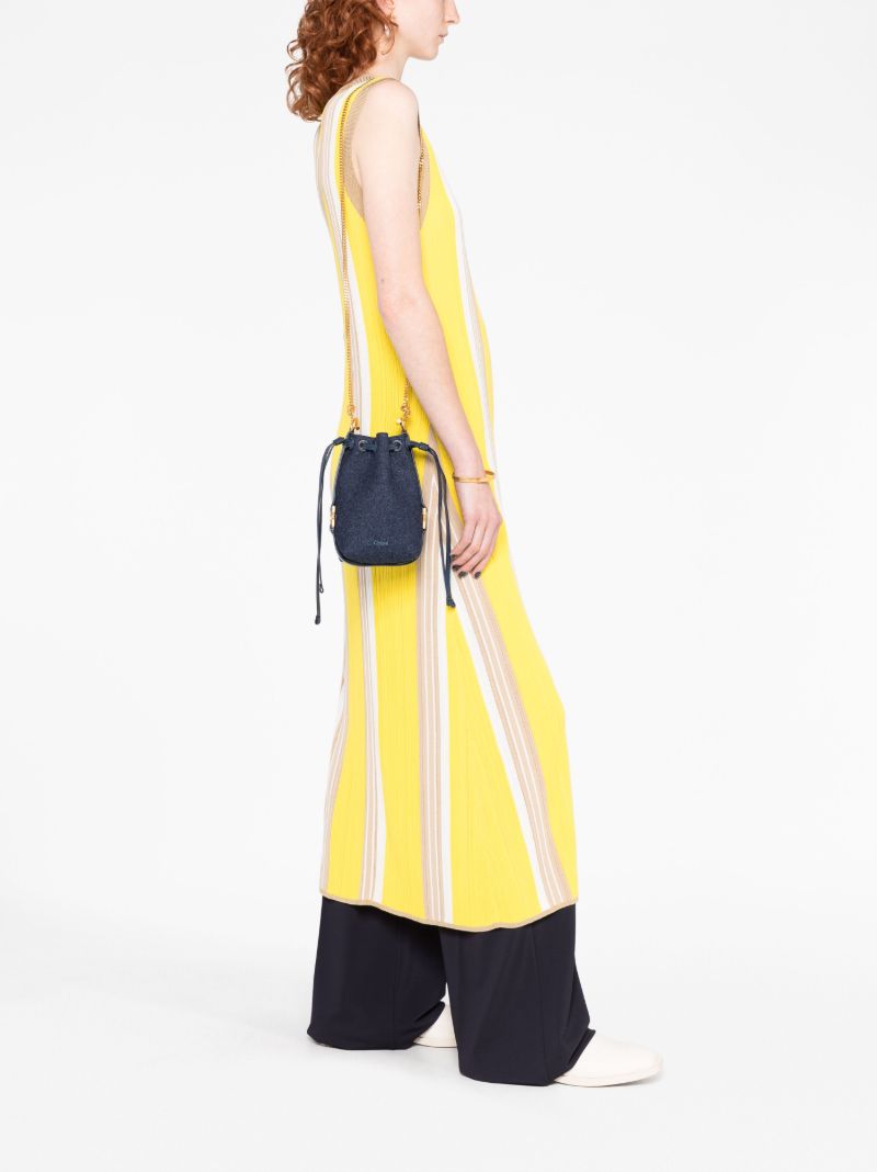 Blue Marcie Mini Denim Bucket Bag