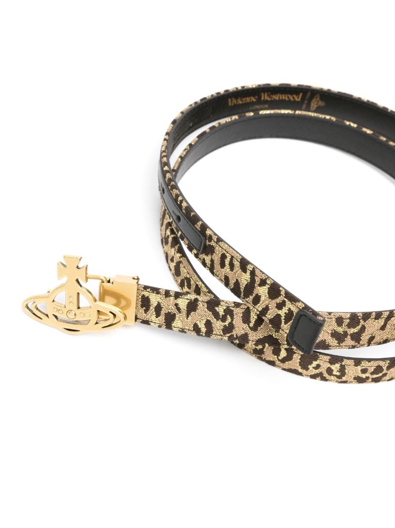 Brown Orb Leopard-print Belt
