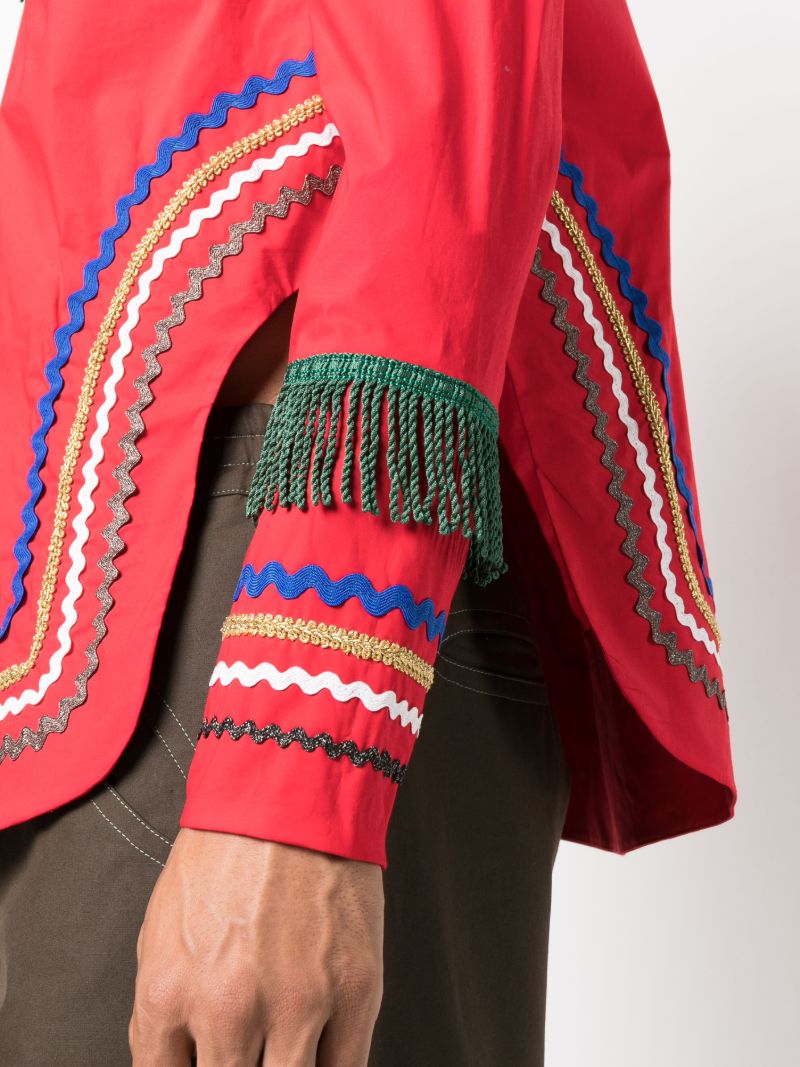Red Ric Rac Cotton Shirt