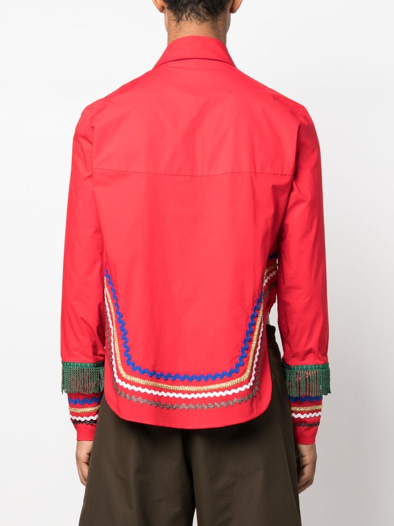 Red Ric Rac Cotton Shirt