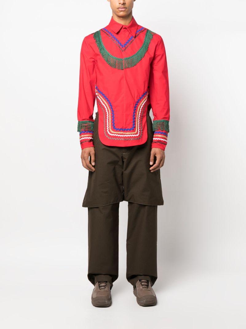 Red Ric Rac Cotton Shirt