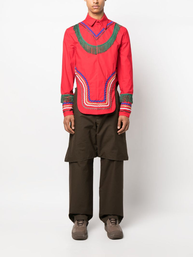 Red Ric Rac Cotton Shirt