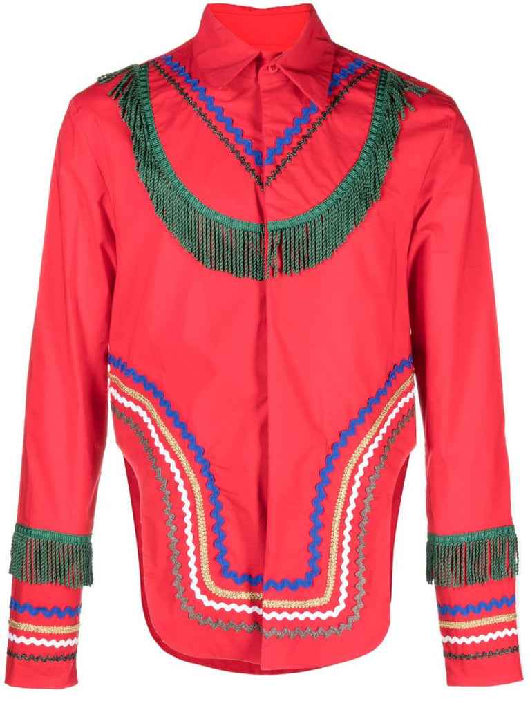 Red Ric Rac Cotton Shirt