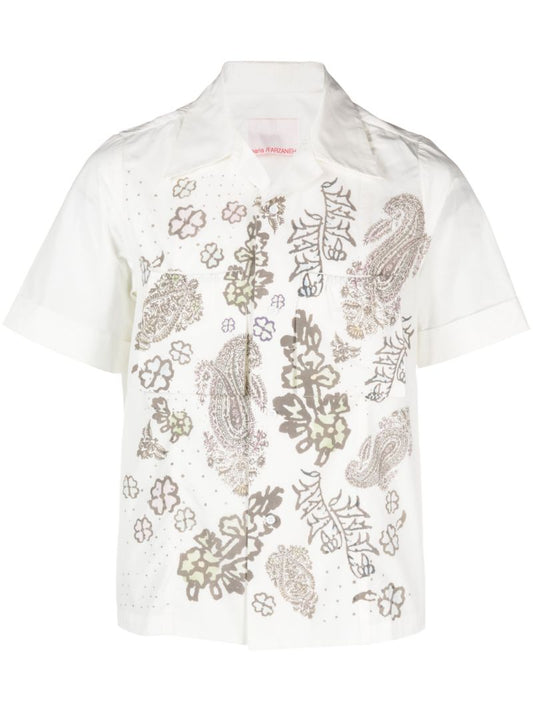 White Safari Paisley-print Shirt