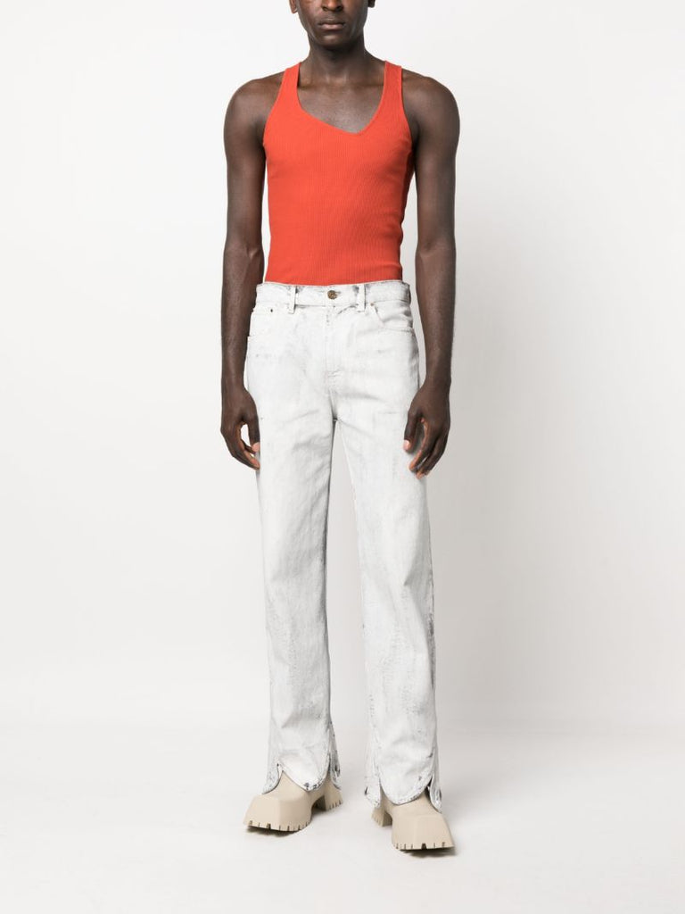 Red Y Neck 23 Cotton Vest