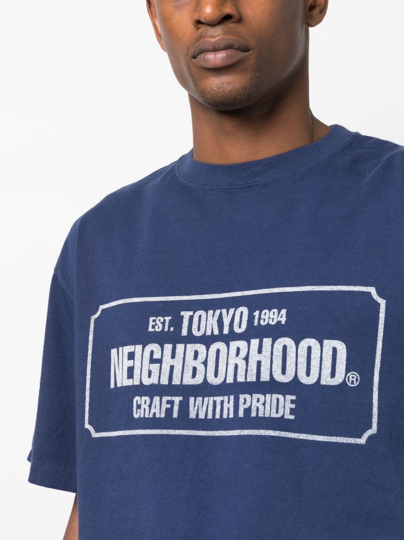 Blue Logo Print T-shirt