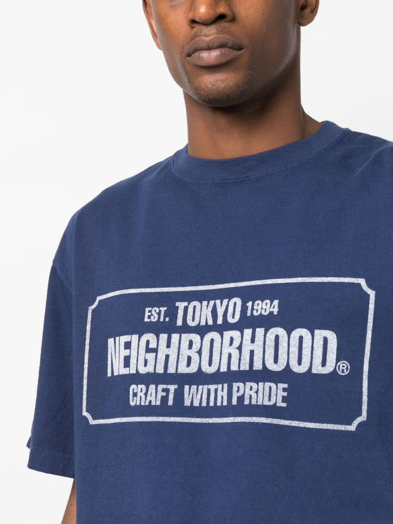 Blue Logo Print T-shirt