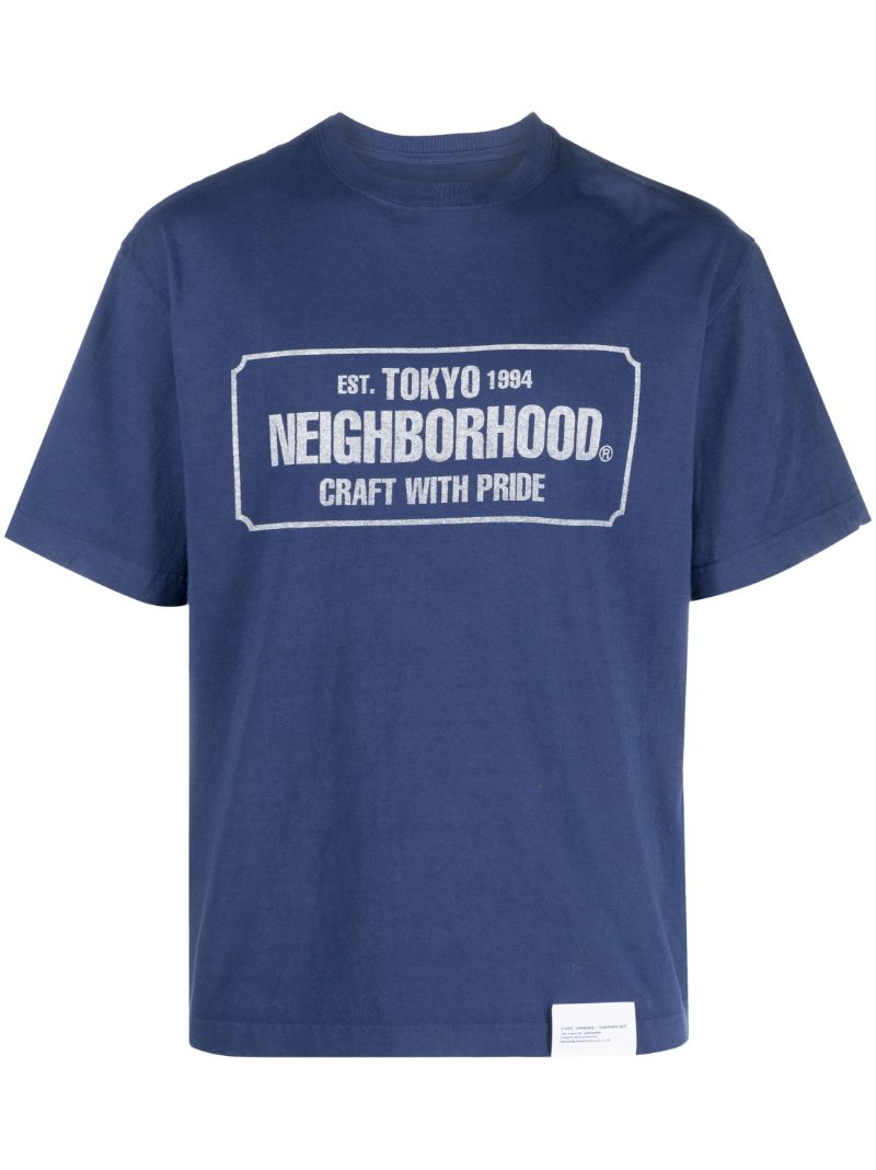 Blue Logo Print T-shirt