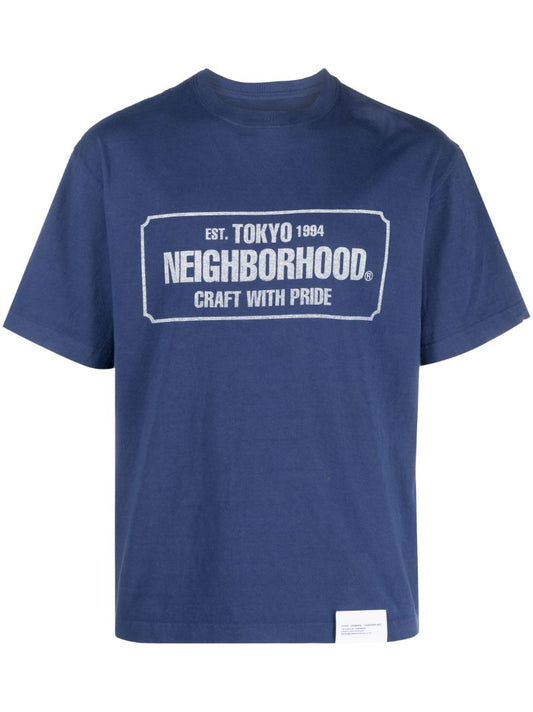Blue Logo Print T-shirt
