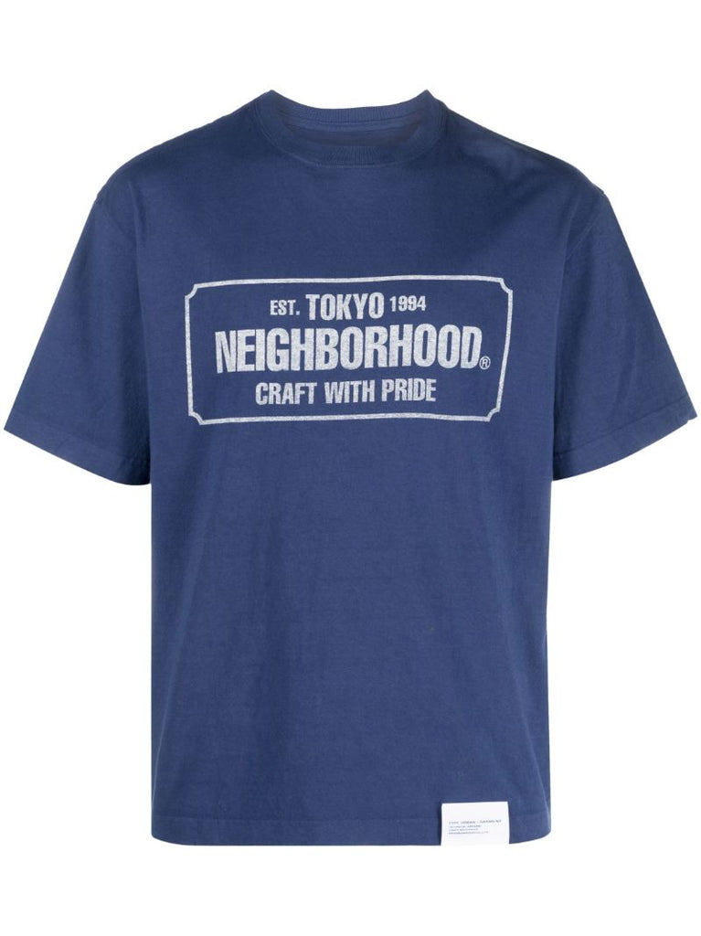 Blue Logo Print T-shirt