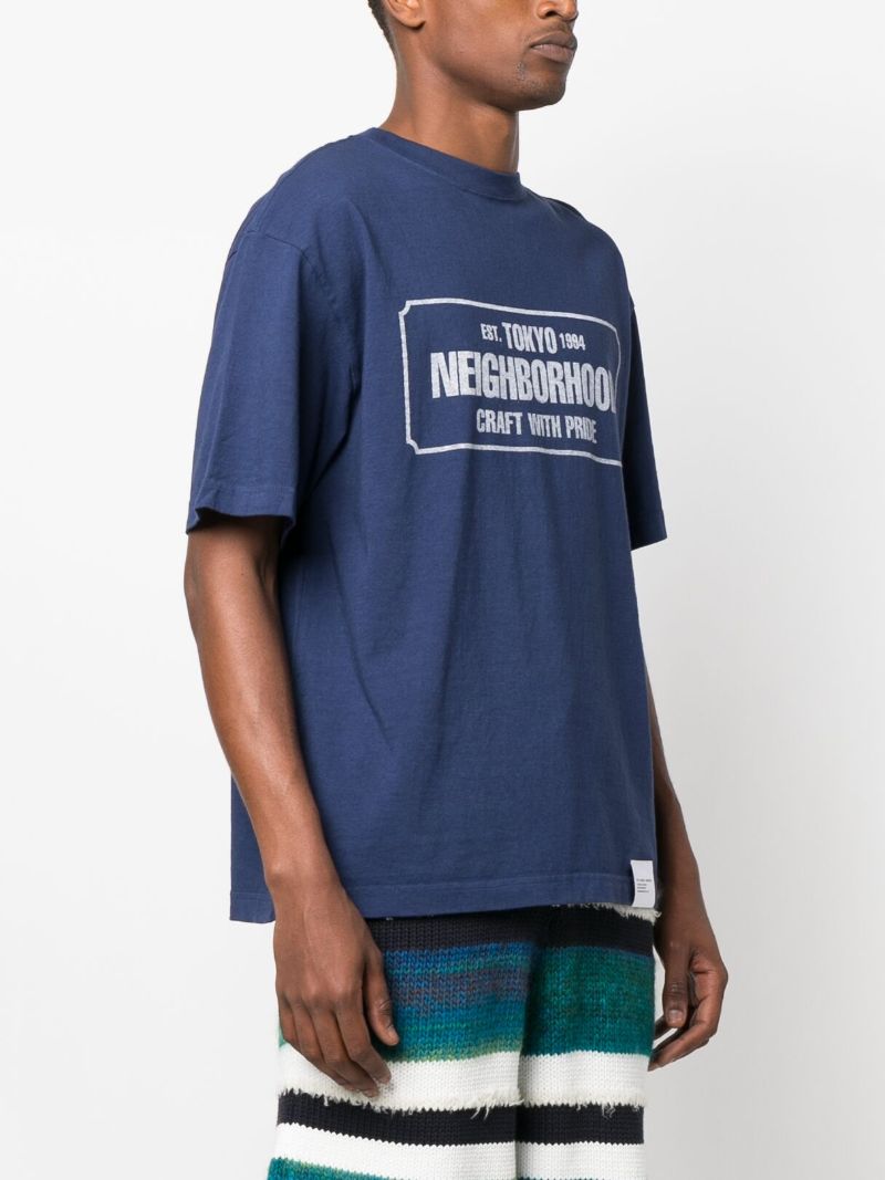 Blue Logo Print T-shirt