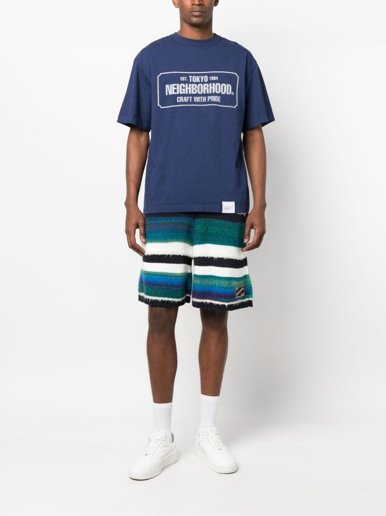 Blue Logo Print T-shirt