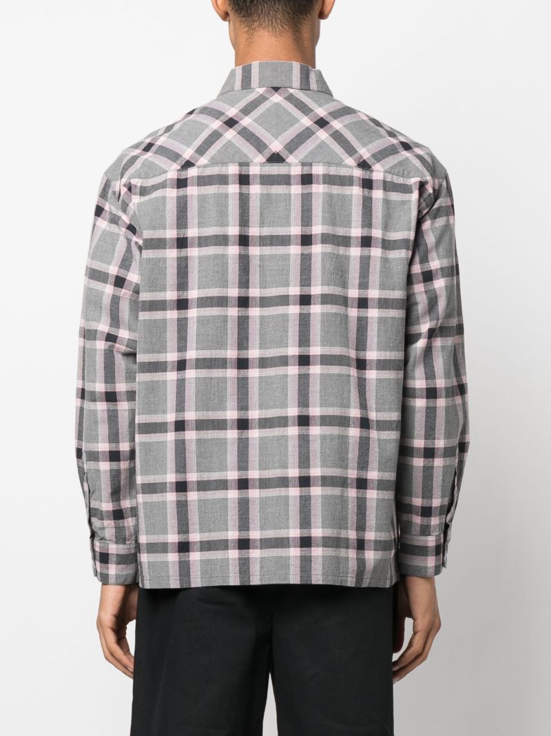 Grey Neoncheck Cotton Shirt