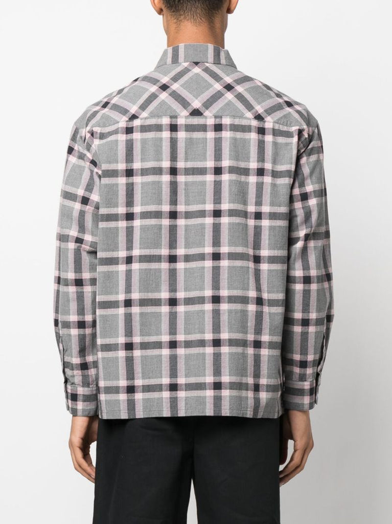Grey Neoncheck Cotton Shirt