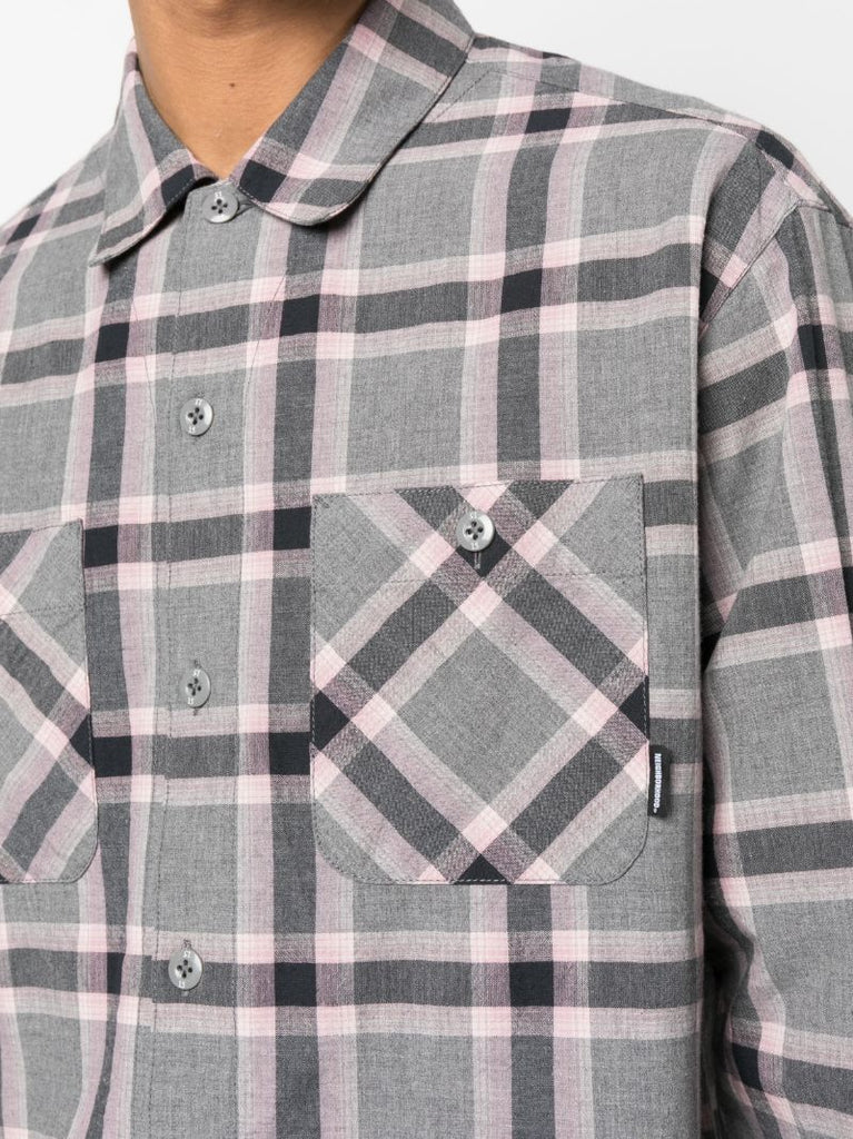 Grey Neoncheck Cotton Shirt