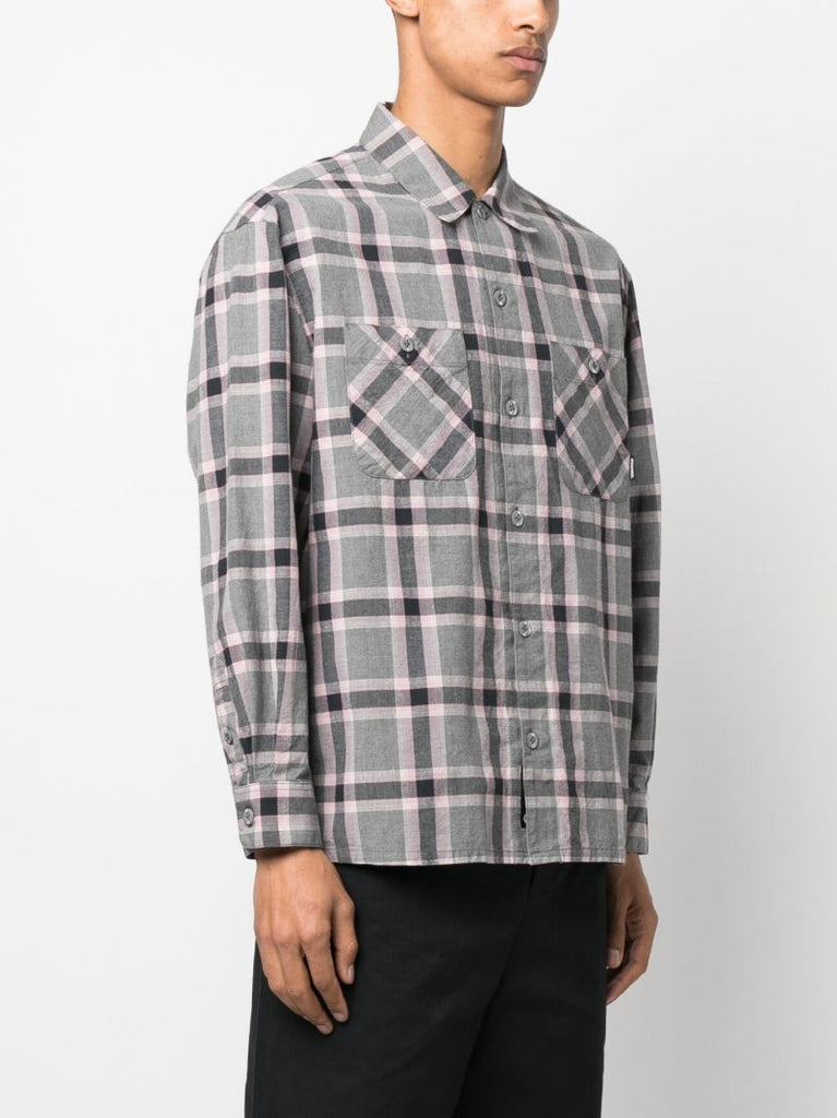 Grey Neoncheck Cotton Shirt