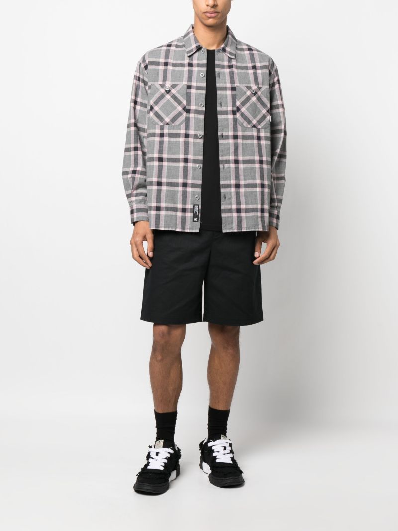 Grey Neoncheck Cotton Shirt