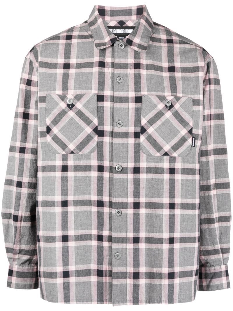 Grey Neoncheck Cotton Shirt