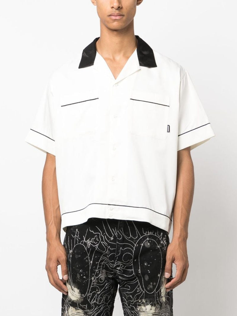 White Logo-embroidered Bowling Shirt