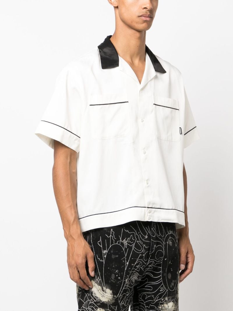 White Logo-embroidered Bowling Shirt