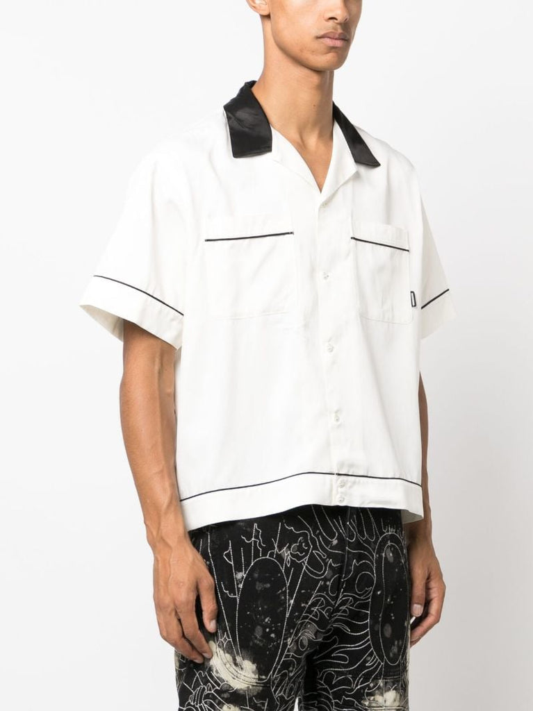 White Logo-embroidered Bowling Shirt