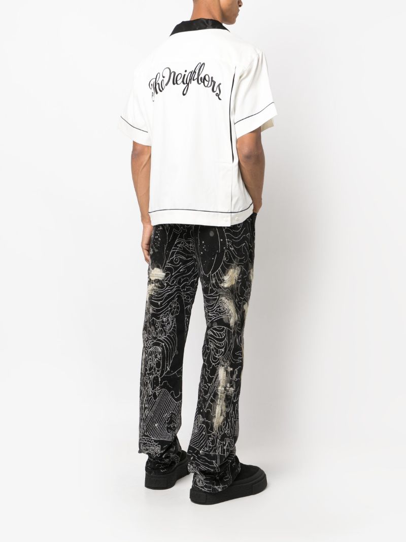 White Logo-embroidered Bowling Shirt