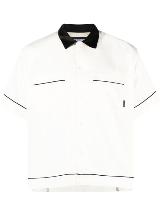 White Logo-embroidered Bowling Shirt