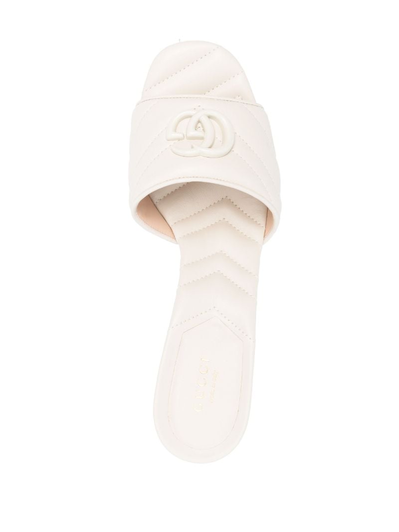 White Double G 75 Leather Mules