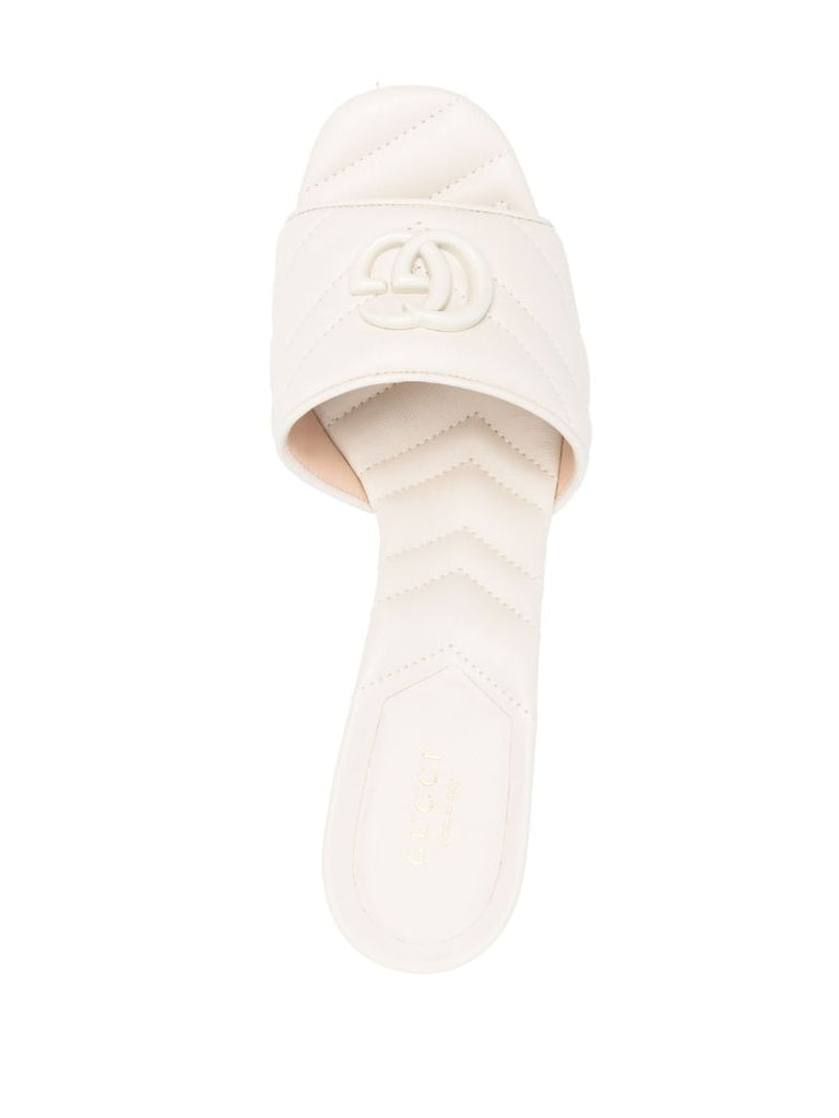 White Double G 75 Leather Mules