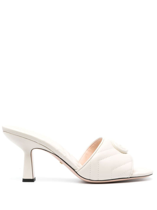White Double G 75 Leather Mules