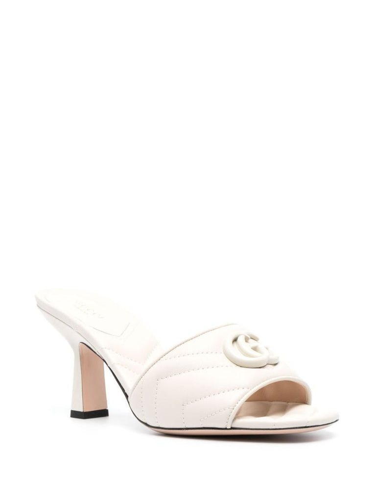 White Double G 75 Leather Mules