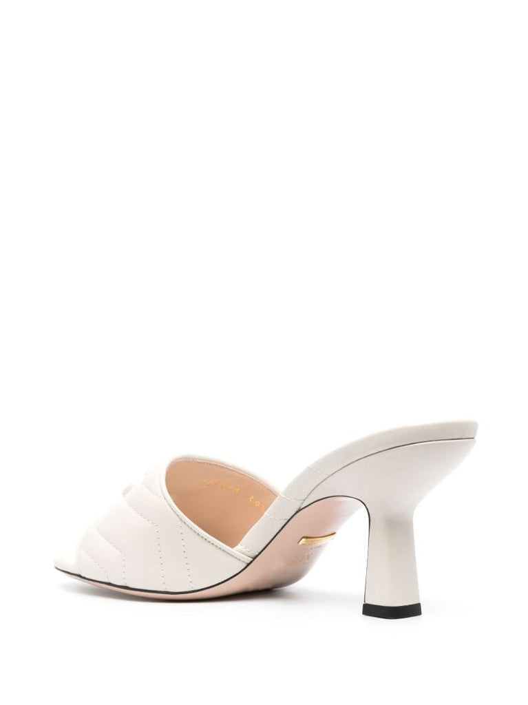 White Double G 75 Leather Mules