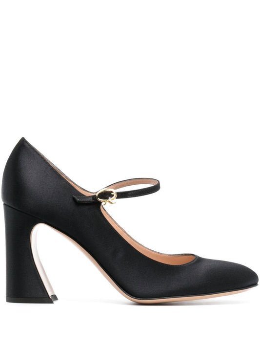 Black Sculpted Heel 85mm Pumps