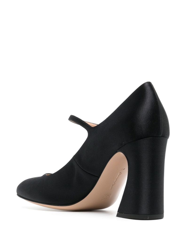 Black Sculpted Heel 85mm Pumps