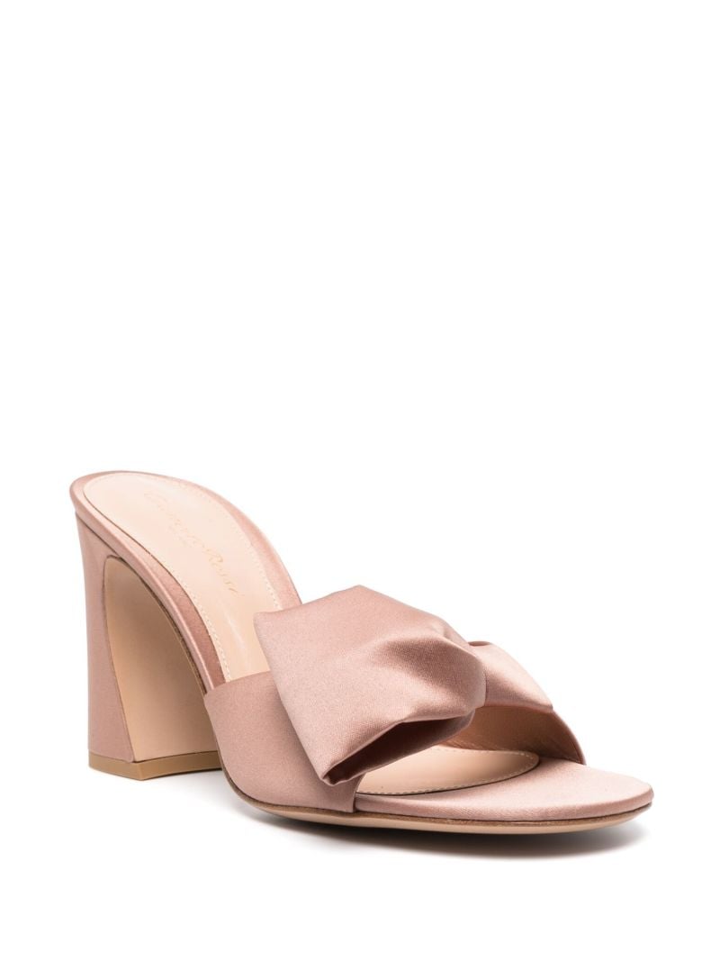 Pink Bow Detail Satin Mules