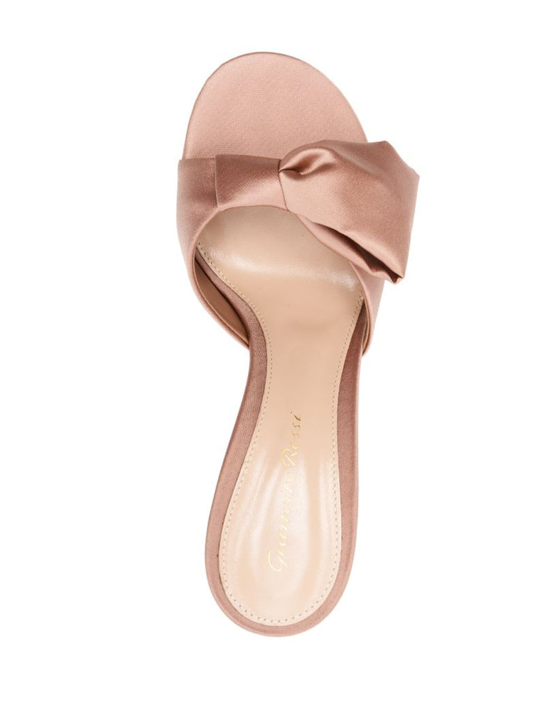 Pink Bow Detail Satin Mules